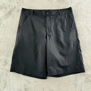 Fila Sport Golf Shorts Mens 32 Black Performance‎ Bermuda Flat Front 11" Inseam